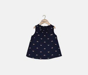 Toddlers Girls Rainbow Print Dress  Navy