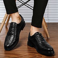 Men's Oxfords Leather Shoes Printed Oxfords Bullock Shoes Business Casual Classic Athletic Outdoor Walking Shoes Nappa Leather Cowhide Breathable Non-slipping Shock Absorbing Booties  Ankle Boots Lightinthebox - thumbnail