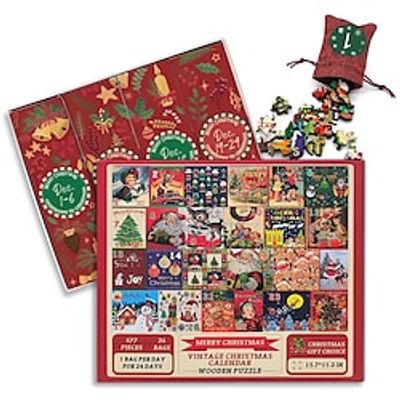 2023 Christmas Advent Calendar Puzzle 1008 Piece, Christmas Calendar Male And Female Santa Gift Puzzle, Ideal Stocking Stuffer Puzzle Home Decoration miniinthebox