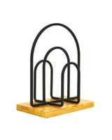 AQ RYU Bamboo Upright Napkin Holder 6.5 x 6.5 x 13 inch