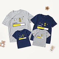 Family Look T shirt Tops Star Moon Letter Daily Print Multicolor Short Sleeve Casual Matching Outfits  Summer Lightinthebox - thumbnail
