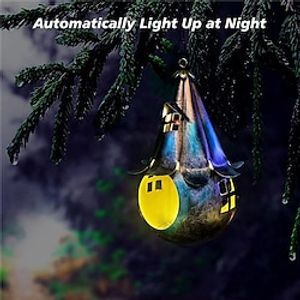 Outdoor Bird Feeder Waterproof Solar Power Energy Metal Hanging Bird House With Light for Bird Lovers Outdoor Garden Back Yard Tree Decoration Lighting Lightinthebox