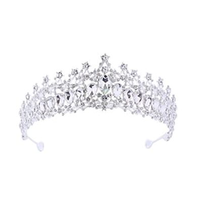 Bride's Crown Headwear Metal Hair Ornament Birthday Crown Crystal Hair Hoop Luxury Headwear Winter Lightinthebox