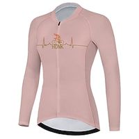 21Grams Women's Cycling Jersey Long Sleeve Bike Top with 3 Rear Pockets Mountain Bike MTB Road Bike Cycling Breathable Quick Dry Moisture Wicking Reflective Strips Rosy Pink Graphic Honk Your Horn Lightinthebox - thumbnail