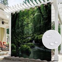 Waterproof Outdoor Curtain Privacy, Outdoor Shades, Sliding Patio Curtain Drapes, Pergola Curtains Grommet Forest Creek For Gazebo, Balcony, Porch, Party Lightinthebox