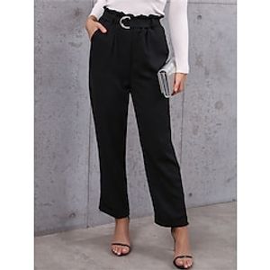 Women's Cropped Pants Black Fashion Streetwear Outdoor Street Casual Ankle-Length Windproof Solid Color S M L XL Lightinthebox