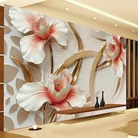 Cool Wallpapers 3D Flowers Wallpaper Wall Mural Roll Wall Covering Sticker Peel and Stick Removable PVC/Vinyl Material Self Adhesive/Adhesive Required Wall Decor for Living Room Kitchen Bathroom Lightinthebox