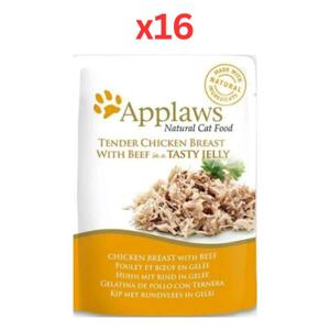 Applaws Tender Chicken Breast With Beef In Tasty Jelly 16X70g