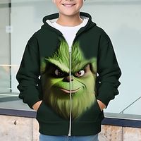 Boys 3D Hoodie Coat Outerwear Long Sleeve 3D Print Fall Winter Fashion Streetwear Cool Polyester Kids 3-12 Years Zip Hooded Outdoor Casual Daily Regular Fit Lightinthebox - thumbnail