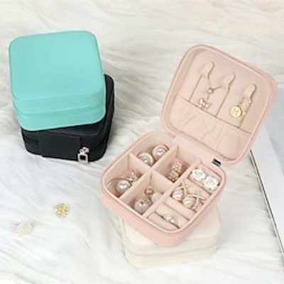 Travel Jewelry Case Small Jewelry Box Jewelry Organizer Storage Case Portable PU Leather Mini Jewelry Travel Case for Girls Womens Earring, Necklace, Rings,Bracelets,Valentine's Day Gift Lightinthebox