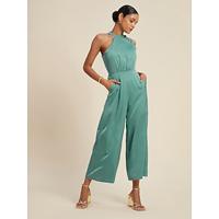 Satin Asymmetrical Sleeveless Jumpsuit