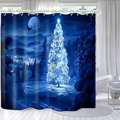 Christmas Bathroom Deco 4 Pcs Shower Curtain Set Bathroom Sets Modern Home Bathroom Decor with Bath Mat U Shape and Toilet Lid Cover Mat and 12 Hooks Lightinthebox Christmas Bathroom Deco 4 Pcs Shower Curtain Set Bathroom Sets Modern Home Bathroom Decor with Bath Mat U Shape and Toilet Lid Cover Mat and 12 Hooks Lightinthebox