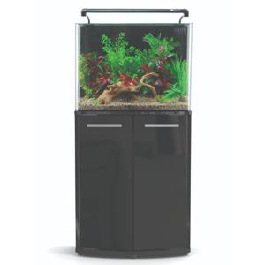 Aqua One Aquanano 60 Bow Front Cabinet Black Gloss L38 Xw 60 Xh 78 Cm