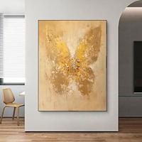 Hand Painted Golden Butterfly Painting Gold Abstract Original Large Paintings On Canvas Texture Wall Picture Home Decor For Living Room No Frame Lightinthebox