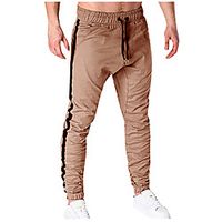 Men's Casual / Sporty Chino Outdoor Sports Casual Daily Chinos Sweatpants Pants Solid Colored Full Length Patchwork Black Army Green Khaki Dark Gray miniinthebox - thumbnail