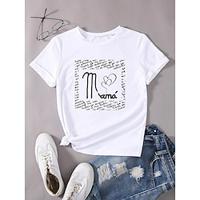 Women's T shirt Tee Letter Daily Black Short Sleeve Stylish Crew Neck Summer Lightinthebox