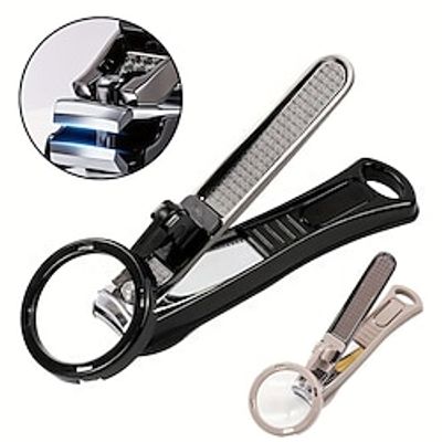 RIMEI Nail Clipper with Magnifying Glass, Portable Nail Clipper Heavy Duty Nail Cutter Smart Nail Clippers Magnifier Loupe Set For Seniors Lightinthebox