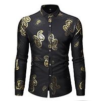 Men's Shirt Graphic Classic Collar Casual Daily Long Sleeve Tops Casual Sports Blue White Black Lightinthebox - thumbnail