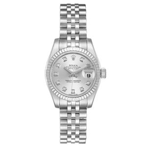 Datejust Steel White Gold Diamond Ladies Watch 179174 Box Papers