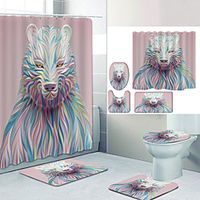 Pink Cake Bear Digital Printing Four-piece Set Shower Curtains and Hooks Modern Polyester Machine Made Waterproof Bathroom Lightinthebox - thumbnail