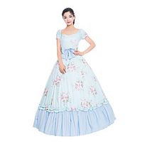 Princess Maria Antonietta Floral Style Rococo Victorian Renaissance Vacation Dress Dress Party Costume Masquerade Prom Dress Women's Costume Blue Vintage Cosplay Christmas Halloween Party  Evening Lightinthebox - thumbnail