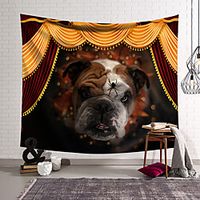Circus Curtain Wall Tapestry Art Decor Blanket Curtain Hanging Home Bedroom Living Room Decoration Dog Lightinthebox - thumbnail