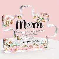 Acrylic Exquisite Flower Puzzle Decorative Gifts For Mom From Daughter Son Delicate Mom Birthday Gifts From Daughter Son Mom Acrylic Plaque Gifts Desk Decorations Lightinthebox