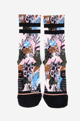Womens Ivy League Crew Socks Pink/Black Womens Ivy League Crew Socks Pink/Black