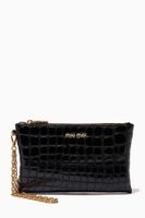 St. Cocco Pouch in Croc-embossed Leather - thumbnail