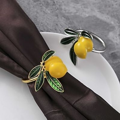 Christmas Kitchen Deco Napkin Ring New European and n high-end hotel table decoration napkin button simulation fruit lemon napkin ring Lightinthebox