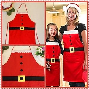 2 PCS Santa Claus Elf Cosplay Costume Apron Men's Women's Unisex Boys Christmas Christmas Carnival Christmas Eve Polyester Apron miniinthebox