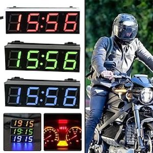 New Mini Car Digital Clock Thermometer Voltmeter 3 Display Led Interior In Digital Electronic Voltmeter Timer 1 Accessory F4w2 miniinthebox