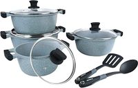 Winsor Cast Aluminium Granite Long Lasting Cookware Set, 10 Piece, Grey, WR80757