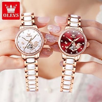 OLEVS Brand Luxury Automatic Mechanical Watch Women Fashion Ladies Watch Elegant Ceramics Wristwatch Casual Female Montre Femme Lightinthebox OLEVS Brand Luxury Automatic Mechanical Watch Women Fashion Ladies Watch Elegant Ceramics Wristwatch Casual Female Montre Femme Lightinthebox
