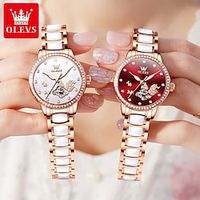 OLEVS Brand Luxury Automatic Mechanical Watch Women Fashion Ladies Watch Elegant Ceramics Wristwatch Casual Female Montre Femme Lightinthebox - thumbnail