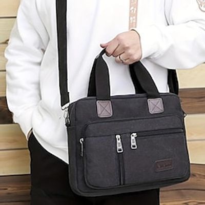 Men's Handbag Crossbody Bag Briefcase Laptop Bag Polyester Office Daily Zipper Large Capacity Lightweight Durable Solid Color Black Blue Green Lightinthebox