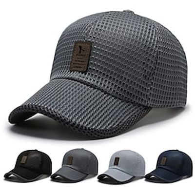 Men's Hat Baseball Cap Black Light Gray Navy Blue Outdoor Daily Pure Color Pure Color Portable Breathable Lightinthebox