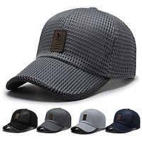 Men's Hat Baseball Cap Black Light Gray Navy Blue Outdoor Daily Pure Color Pure Color Portable Breathable Lightinthebox - thumbnail