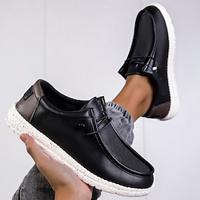 Men's Sneakers Casual Outdoor Daily PU Comfortable Lace-up Black Summer Lightinthebox