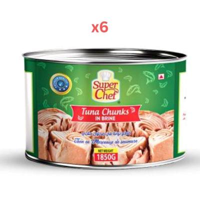 Super Chef Tuna Chunks In Brine 1850Gm (Pack Of 6)