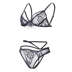 Lace Bralette Unlined Sexy Triangle Cage See Through Unpadded Bra Sets