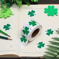 500pcsRoll Christmas St. Patrick's Day Sticker Shamrock Roll Sticker Sunflower Sticker Holiday Decoration Gift Collection Label Lightinthebox - thumbnail