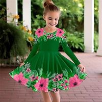 Carnival Girls' 3D Floral Dress Long Sleeve 3D Print Spring Fall Sports  Outdoor Daily Holiday Cute Casual Beautiful Kids 3-12 Years Casual Dress A Line Dress Above Knee Polyester Regular Fit Lightinthebox - thumbnail