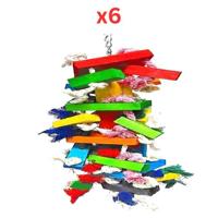 Pets Club Natural Wooden Bird Toy, Size H50XW10 Cm (Pack of 6)