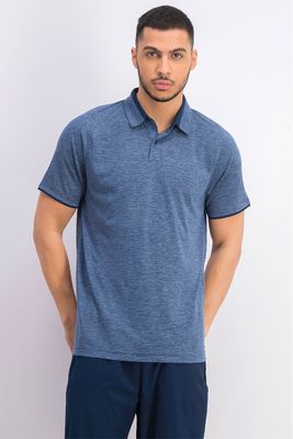 Mens Short Sleeve Polo Shirt Chambray Blue Mens Short Sleeve Polo Shirt Chambray Blue