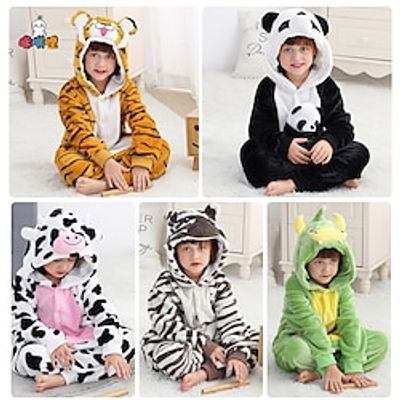 Kid's Kigurumi Pajamas Nightwear Onesie Pajamas Horse Tiger Animal More Costumes Animal Onesie Pajamas Pajamas Funny Costume Cosplay For Boys and Girls Masquerade Animal Sleepwear Cartoon miniinthebox