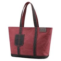 Women's Shoulder Bag Canvas Tote Bag Canvas Daily Large Capacity Foldable Lightweight Color Block Red Green Khaki miniinthebox Women's Shoulder Bag Canvas Tote Bag Canvas Daily Large Capacity Foldable Lightweight Color Block Red Green Khaki miniinthebox