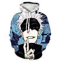 Inspired by Jujutsu Kaisen Gojo Satoru Hoodie Anime 100% Polyester Anime 3D Harajuku Graphic Outerwear For Men's / Women's / Couple's miniinthebox - thumbnail