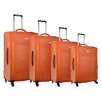 PARA JOHN 4 Pcs Travel Luggage Suitcase Trolley Set - Trolley Bag, Carry On Hand Cabin Luggage Bag - PVC Leather Cabin Trolley Bag - Cabin size suitcase for Business Travellers - (16'' 20'' 24'' 28'')ORANGE