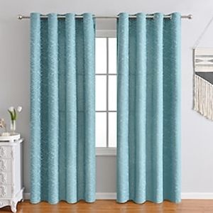 Blackout Curtain Drapes Farmhouse Grommet/Eyelet Curtain Panels For Living Room Bedroom Sliding Door Curtains Kitchen Balcony Window Treatments Thermal Insulated miniinthebox